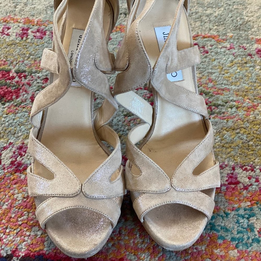 Jimmy Choo; size 40 champagne